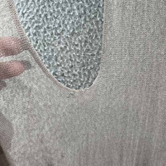 Crea Concept Sweater Womens S Tan Lightweight Linen Lagenlook Boho Open Cardigan - Picture 7 of 12